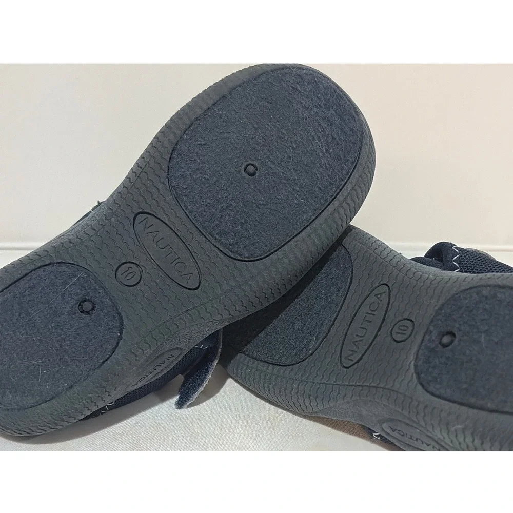 Nautica Boys Navy Blue Mesh Water Sandals Closed Toe Hook Loop Strap Size 10